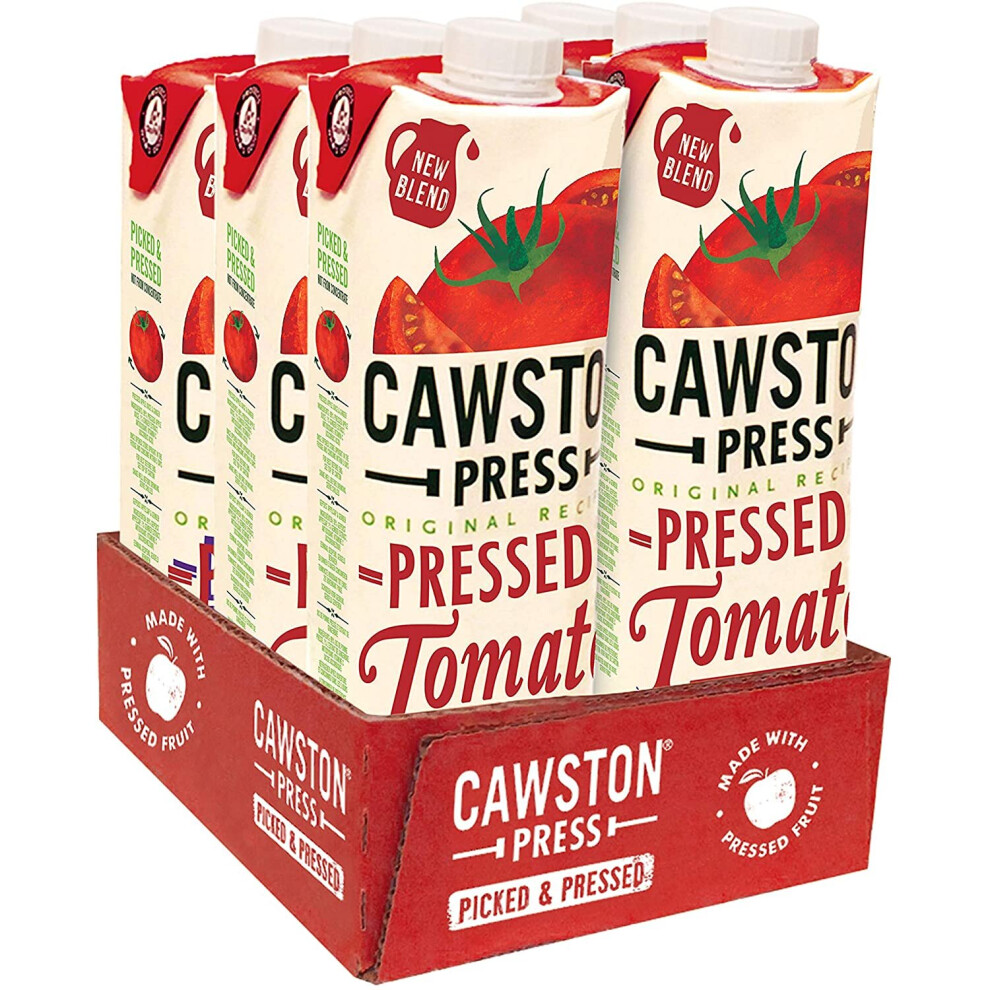 Cawston Press Pressed Juice 1 Litre Pack of Juice Cartons All Natural â Vegan â No Added Sugar Blending Juice with Lemon Juice, Tomato, 6000