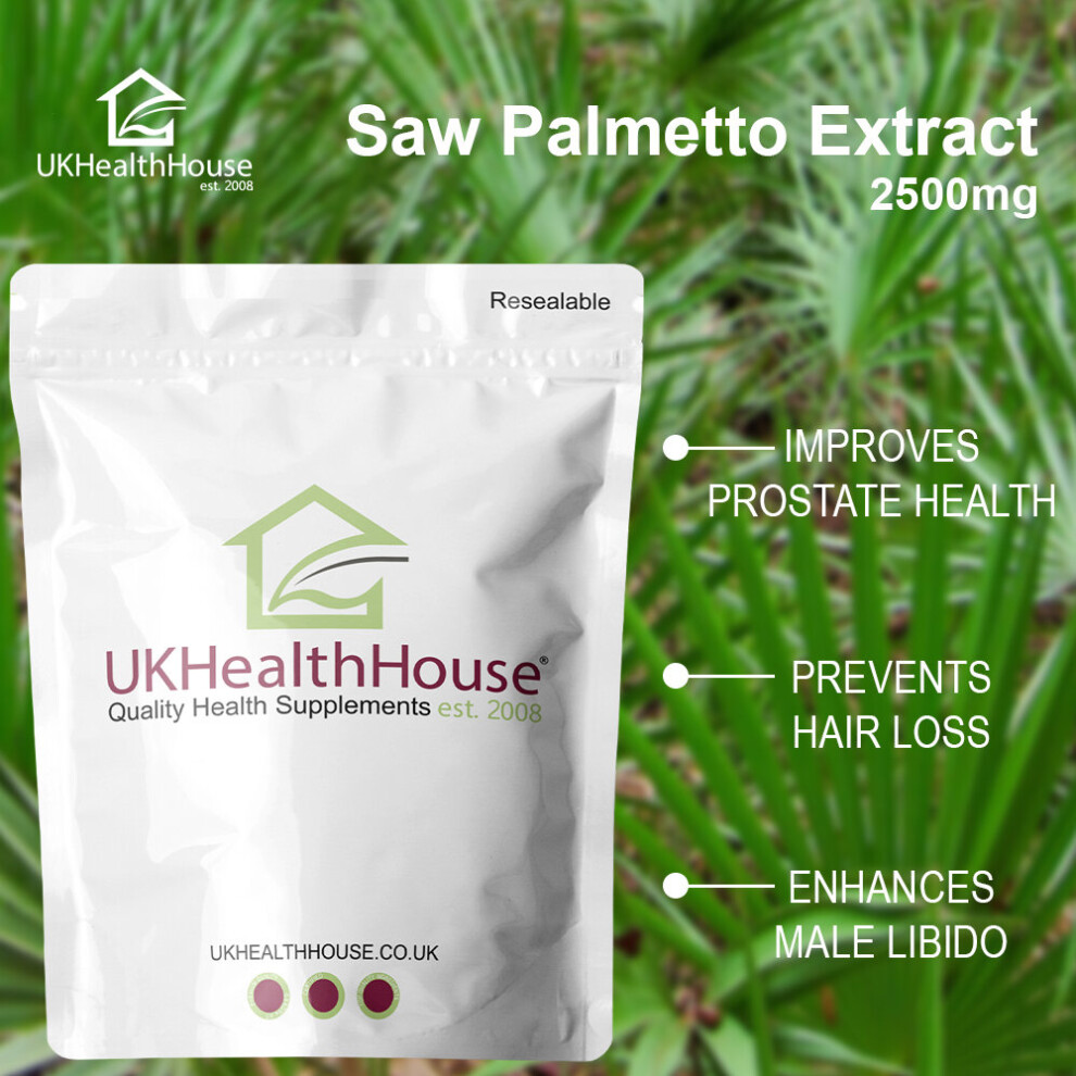 High Strength Saw Palmetto Extract 2500mg x 30 Capsules