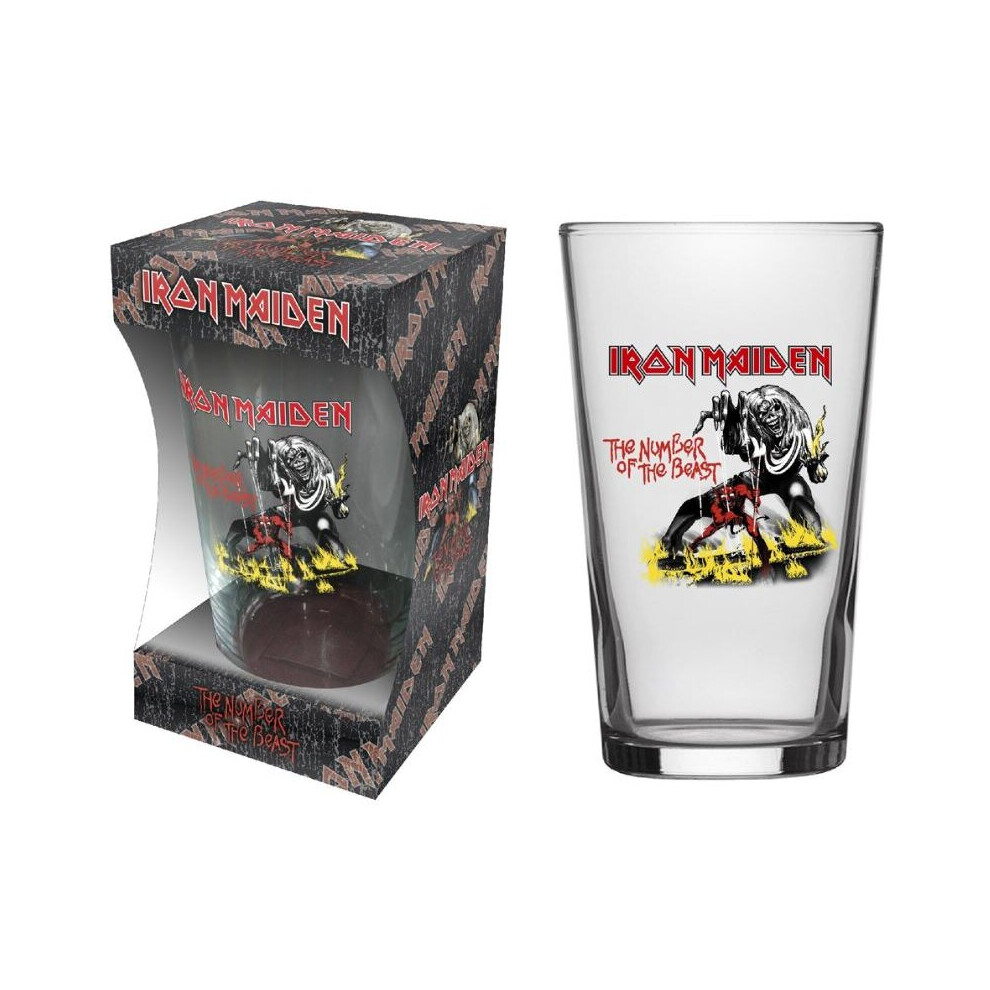 Iron Maiden Number Of The Beast Pint Beer Glass