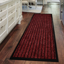 (80 x 300cm, Red) Heavy Duty Rubber Floor Mats Kitchen Hallway Runner Rug