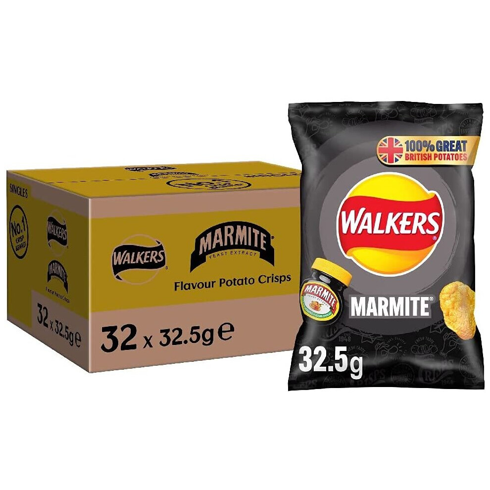 Walkers Marmite Crisps Box, 32.5 g (Case of 32)