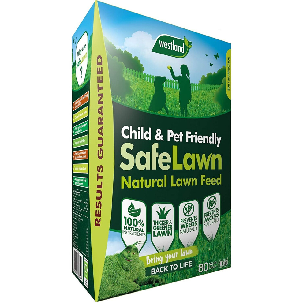 Westland 20400352 SafeLawn Child and Pet Friendly Natural Lawn Feed 80 m2, Green, 2.8 kg