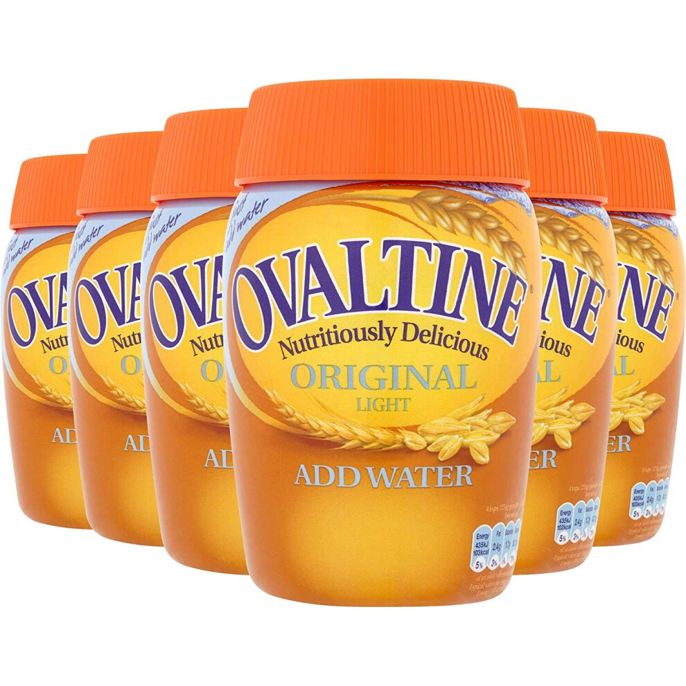 Ovaltine Original Light add Water, Malt and Barley Instant Drink, 300 g (Multipack of 6)