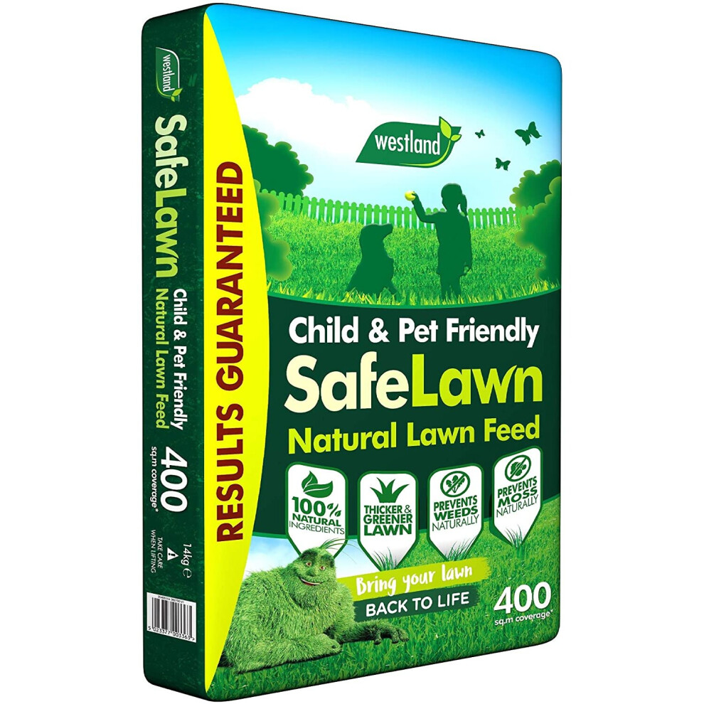Westland SafeLawn Child and Pet Friendly Natural Lawn Feed 400 m2, Green, 14 kg