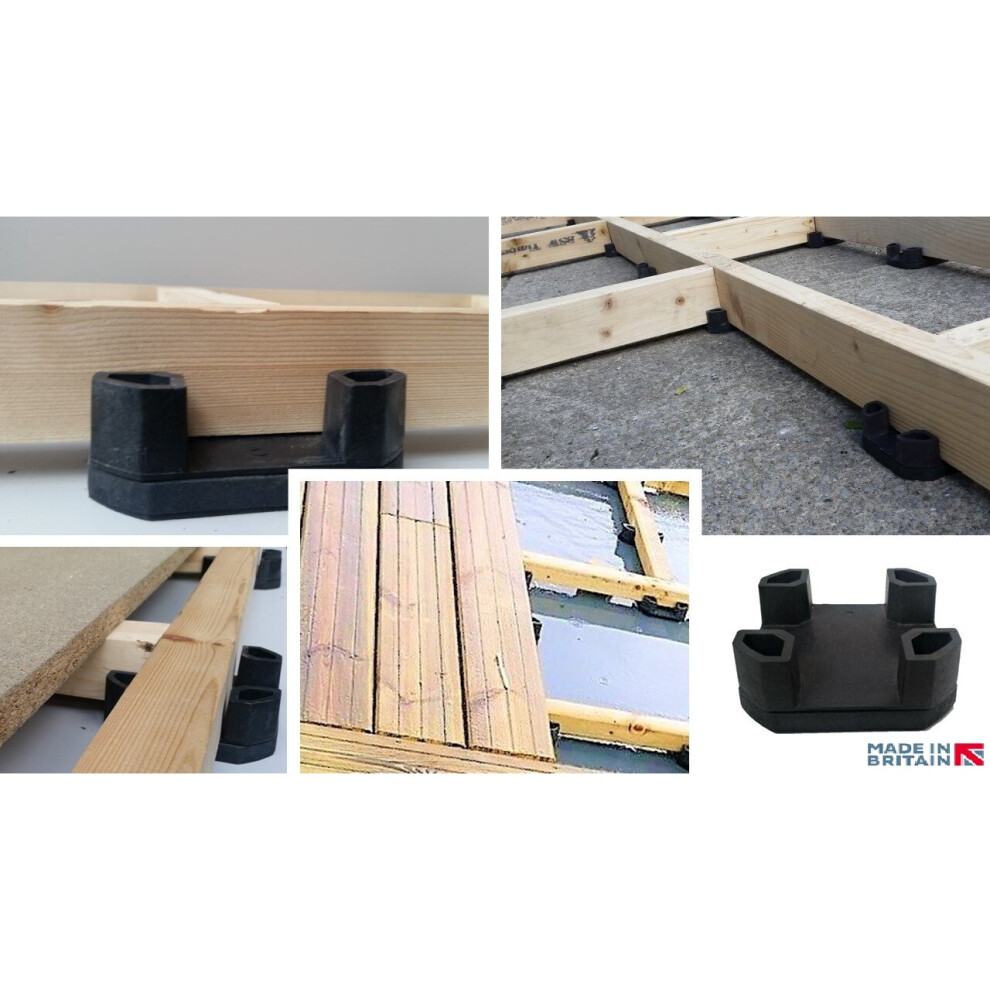 Pack of 30 Decking joist support adjustable levelling cradle pedestal.