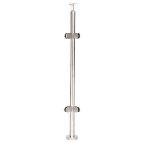 Living And Home (Corner Post(With Top Rail Saddle)) Stainless Steel Glass Balustrade Railing Posts Clamp 2