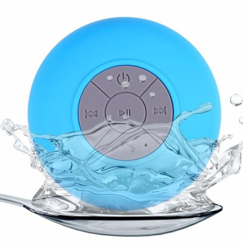 (Blue) Wireless Portable Bluetooth Speaker , waterproof and shower friendly.