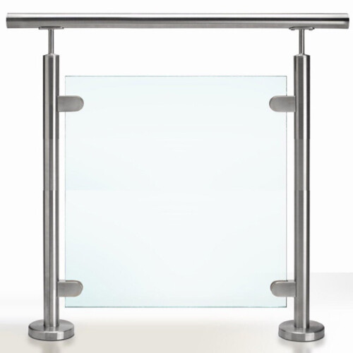 Living And Home (End Post(With Top Rail Saddle)) Stainless Steel Glass Balustrade Railing Posts Clamp