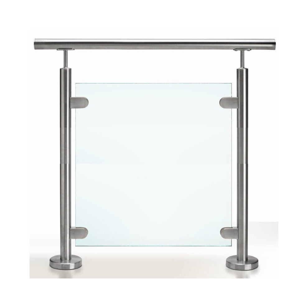 (End Post(With Top Rail Saddle)) Stainless Steel Glass Balustrade Railing Posts Clamp 742521091319