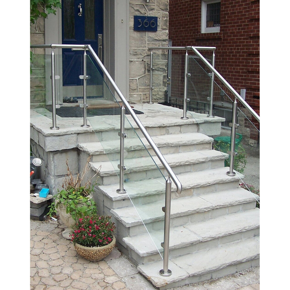 (Mid Post(With Top Rail Saddle)) Stainless Steel Glass Balustrade Railing Posts Clamp 742521091302