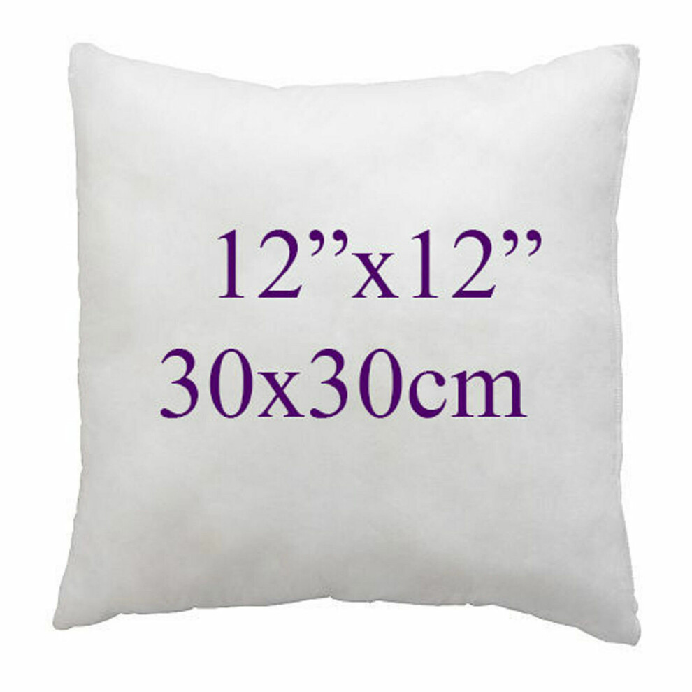(Pack of 1, 12x12'') Hollowfiber Cushion Pads Insert Filler Inner Scatters Deep Filled Plump Cushions Available in Packs 12" 14" 16" 18" 20" 22" 24" 26