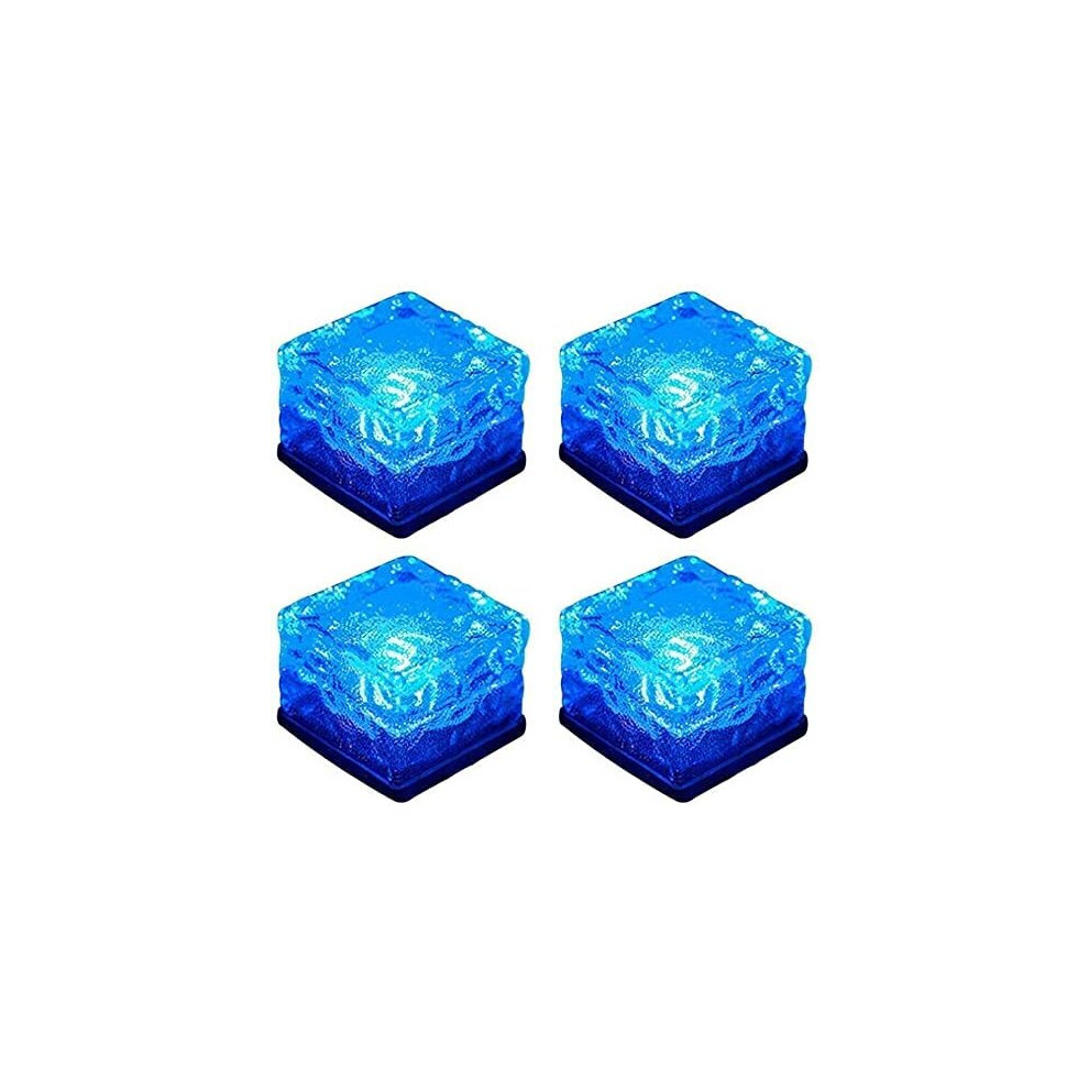 (10CM Diameter, Blue Light) 4 Pcs Solar Ice Glass Light, Solar Outdoor Lamp-image-OPC-P7G7BXJ-NEW