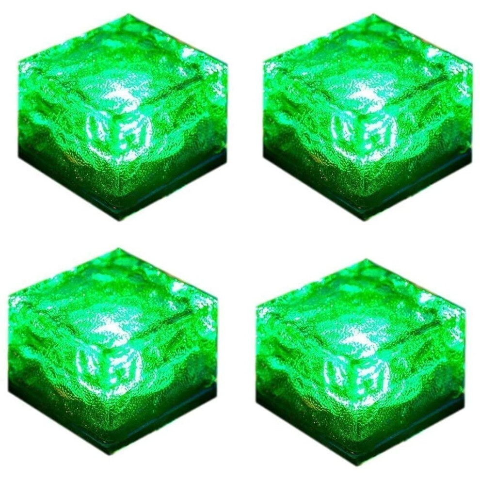 (7CM Diameter, Green Light) 4 Pcs Solar Ice Glass Light, Solar Outdoor Lamp-image-OPC-P7G7BXD-NEW