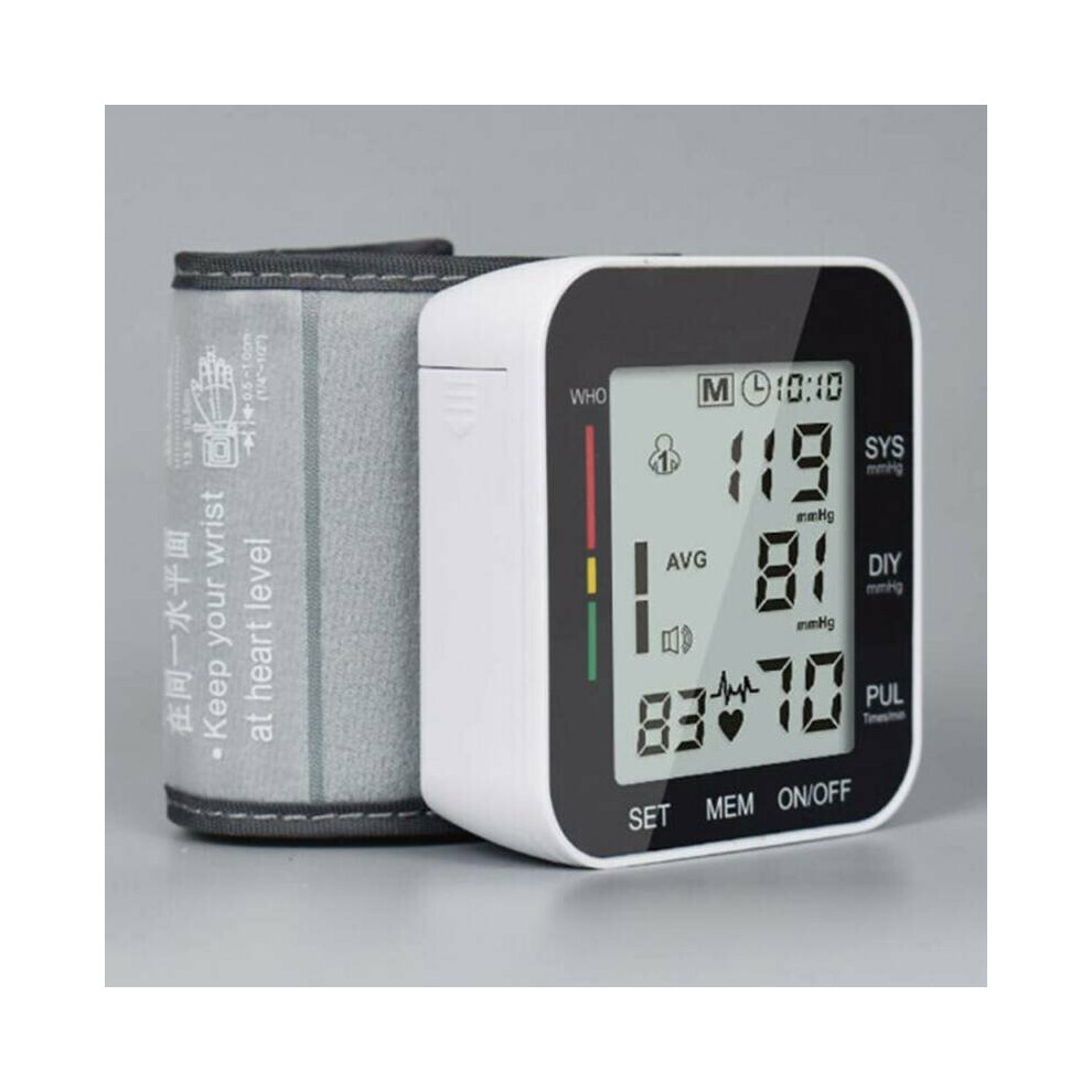 Automatic Wrist Blood Pressure Monitor Digital BP Machine For Adults kids