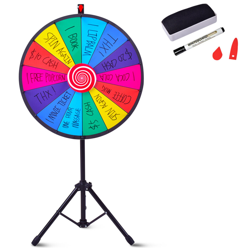 Table Prize Wheel 24 Desktop Spinning Wheel 14 Slots Dry Erase