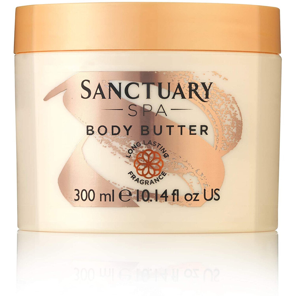 Sanctuary Spa Body Butter, Vegan Body Moisturiser Infused with Cocoa Butter and Sweet Almond Oil, For Dry Skin, Signature Sanctuary Fragranc