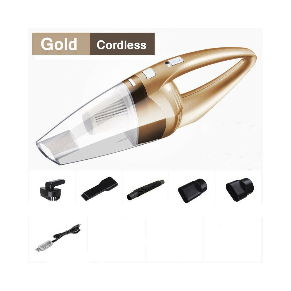 (Gold) Handheld Cordless Vacuum Cleaner Rechargeable Hoover