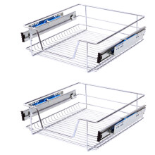 (300mm, 2pcs) Kitchen Pull Out Wire Baskets Base Storage Unit