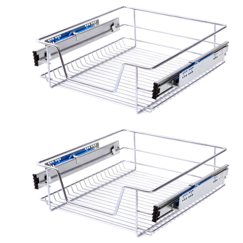 (300mm, 2pcs) Kitchen Pull Out Wire Baskets Base Storage Unit