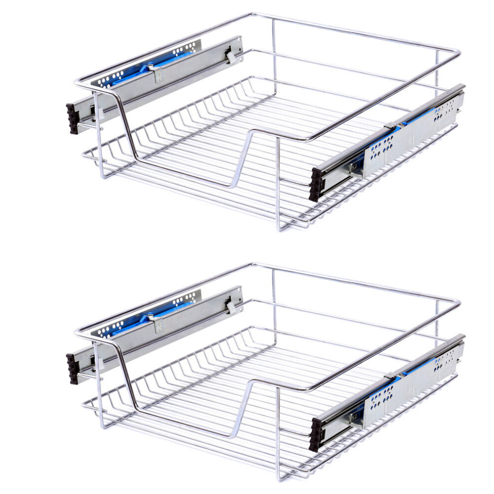 (300mm, 2pcs) Kitchen Pull Out Wire Baskets Base Storage Unit