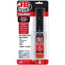 JB Weld ClearWeld w/ Mixer 50114UK - Carded 14ml Resealable Syringe