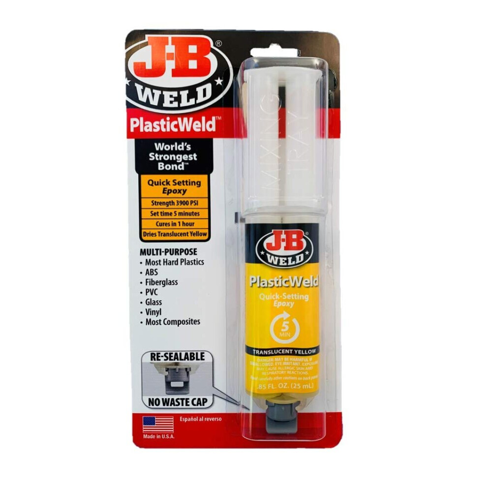 JB Weld PlasticWeld 50132UK - Carded 25ml Resealable Syringe