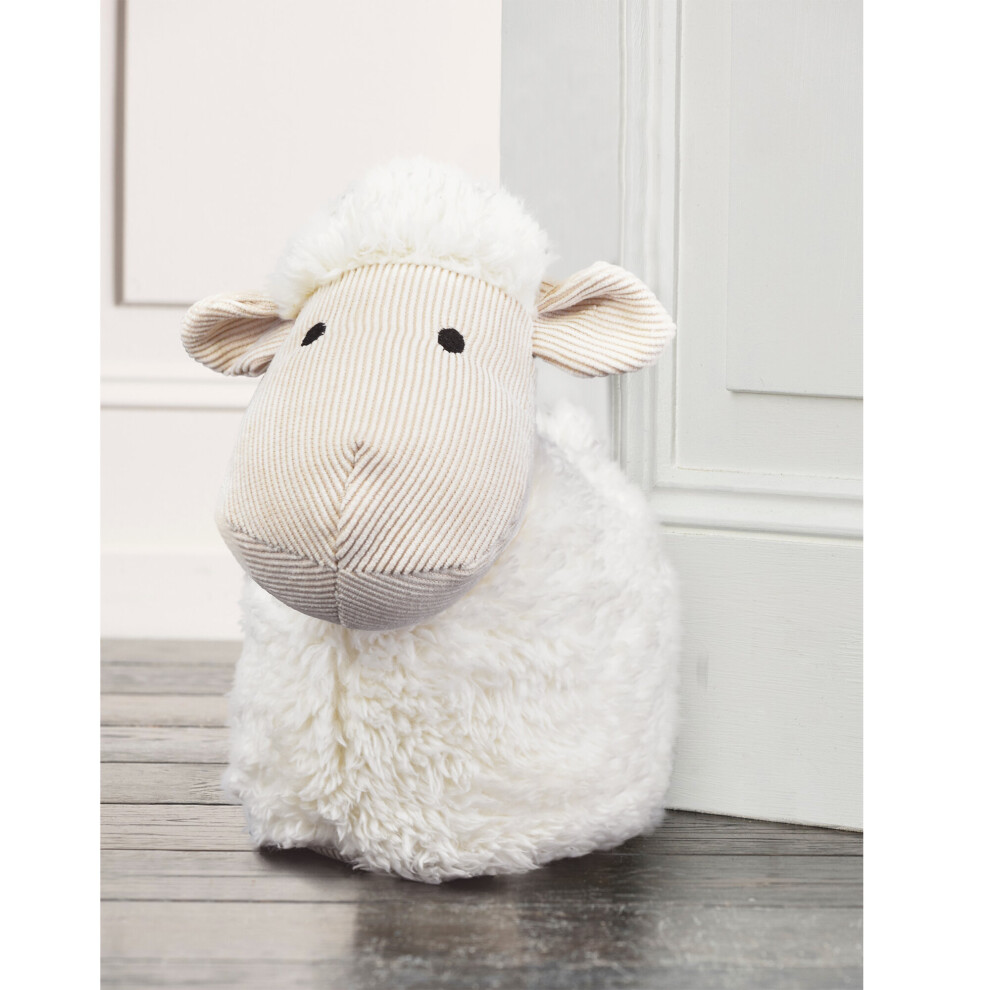 GEEZY Large Heavy Fabric Animal Novelty Door Stop Door Stopper Fluffy Sheep