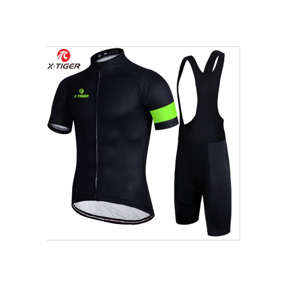 (3XL) X-Tiger Summer Cycling Jersey Set Men Short Sleeve shirt Bike Bib Shorts MTB Bike Clothes Breathable Cycling Clothing Sets 