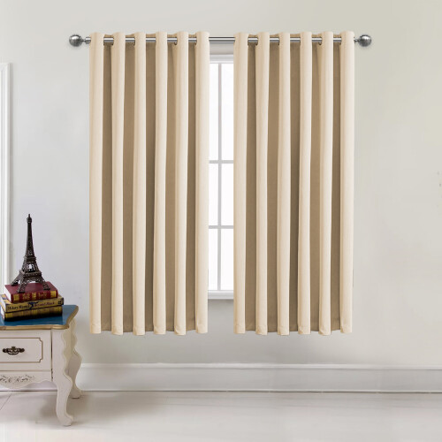 Dreamscene Eyelet Blackout Curtains PAIR Of Thermal Ring Top Ready Made Luxury E - Foto 2