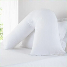 (Duck Feather) Orthopaedic V Pillow Head Neck Support Hollow fiber & Duck Feather Extra Filled Super Quality V Pillow