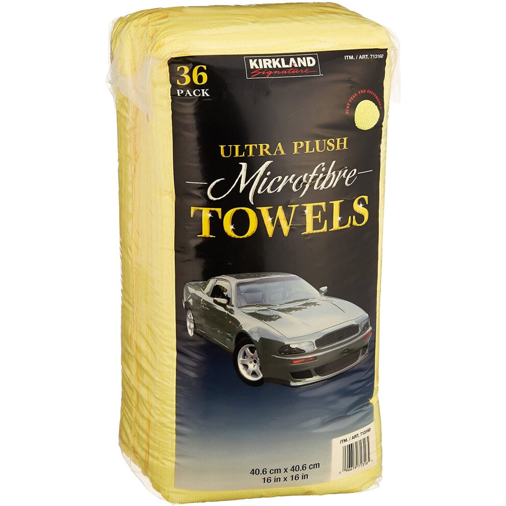 KIRKLAND SIGNATURE 713160 Ultra Plush Microfiber Towels 36 Pack, Yellow