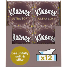 Kleenex Tissues - Ultra Soft Tissues, 12 Cube Tissue Boxes (672 Facial Tissue)