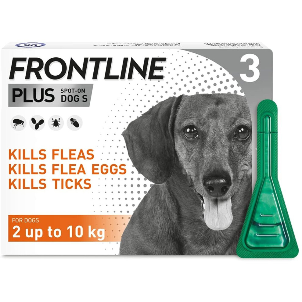 FRONTLINE Plus Flea & Tick Treatment for Small Dogs (2-10 kg) - 3 Pipettes