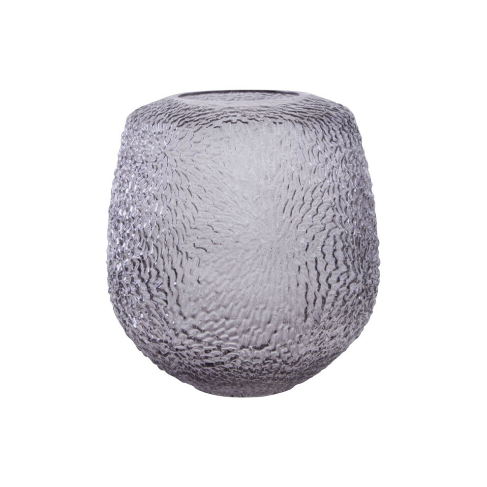 Colbie Medium Embossed Grey Glass Vase