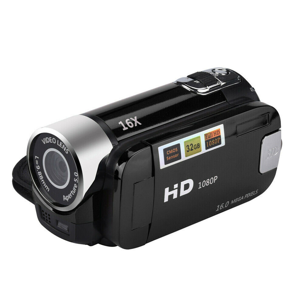 (Black) 1080P Hd Camcorder Digital Video Camera Tft Lcd 16X Zoom Dv Av Night Vision Black 795802782017