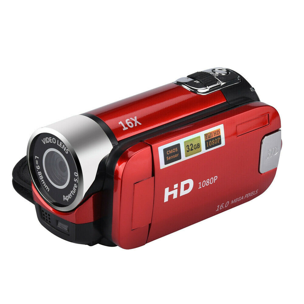 (Red) 1080P Hd Camcorder Digital Video Camera Tft Lcd 16X Zoom Dv Av Night Vision Red 795802782024