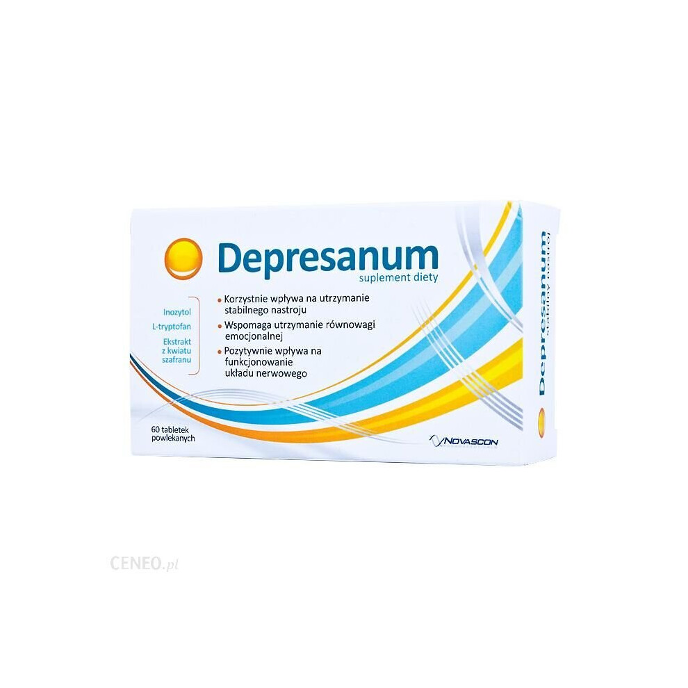 Novascon Pharmaceuticals Depresanum 60 Tablets – Anti-Stress Calming Herbal Formula For Mood, Sleep And Nervous System Support