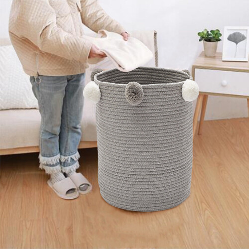 Living And Home (Grey) Laundry Basket Cute Clothes Blanket Toys Storage Bin Organizer 2