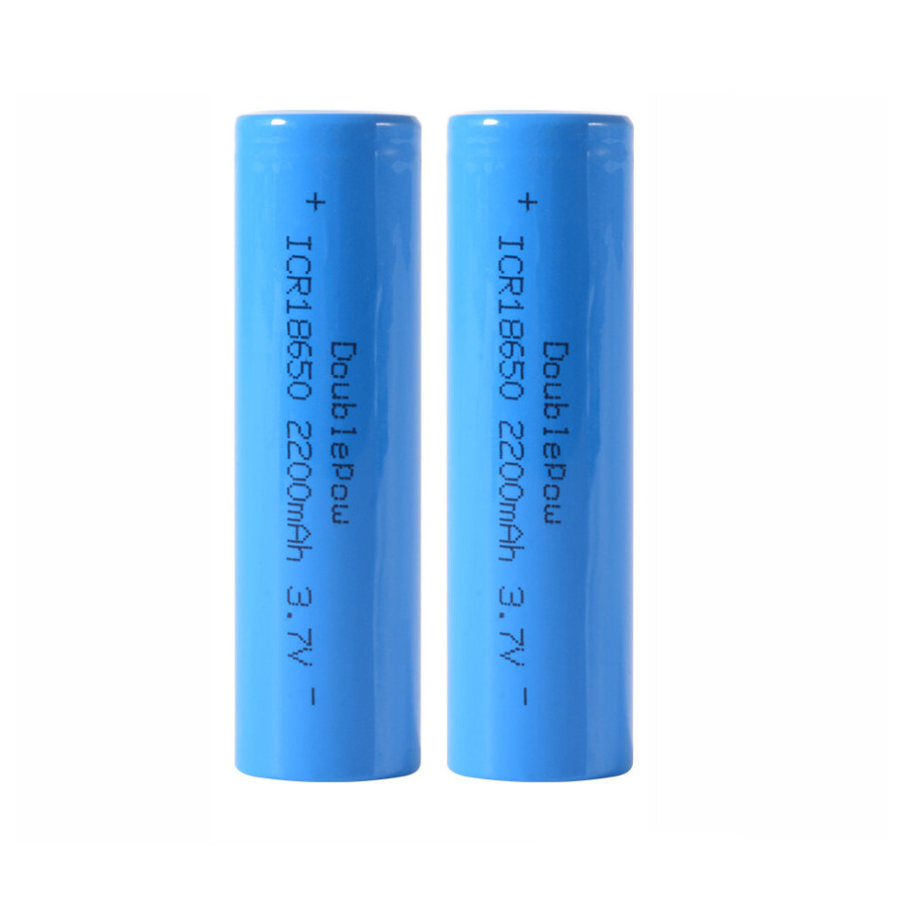 (Flat) 2X Rechargeable 18650 Battery 2200mAh 3.7V Li-ion Batteries