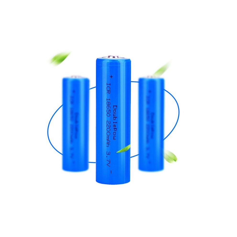 (Top) 2X Rechargeable 18650 Battery 2200mAh 3.7V Li-ion Batteries