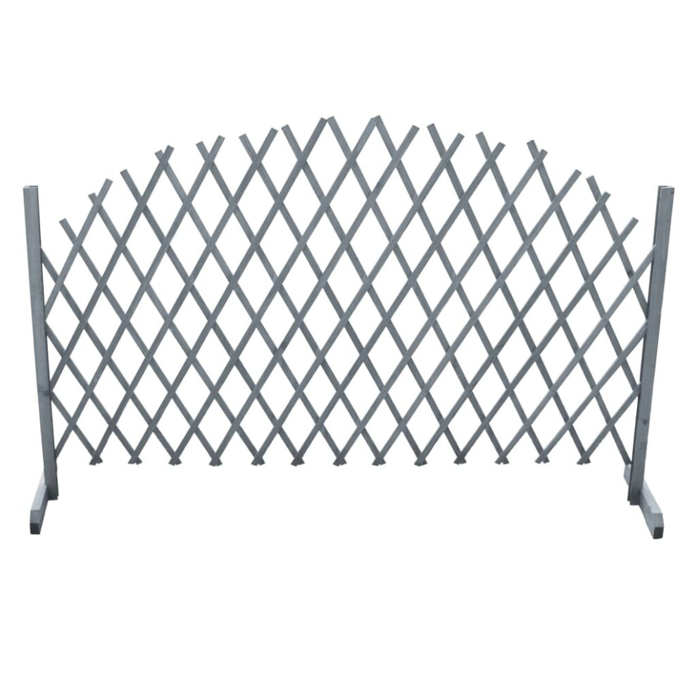 Vidaxl Solid Firwood Trellis Fence 1.8X1m Expanding Wooden Garden Barrier Grey