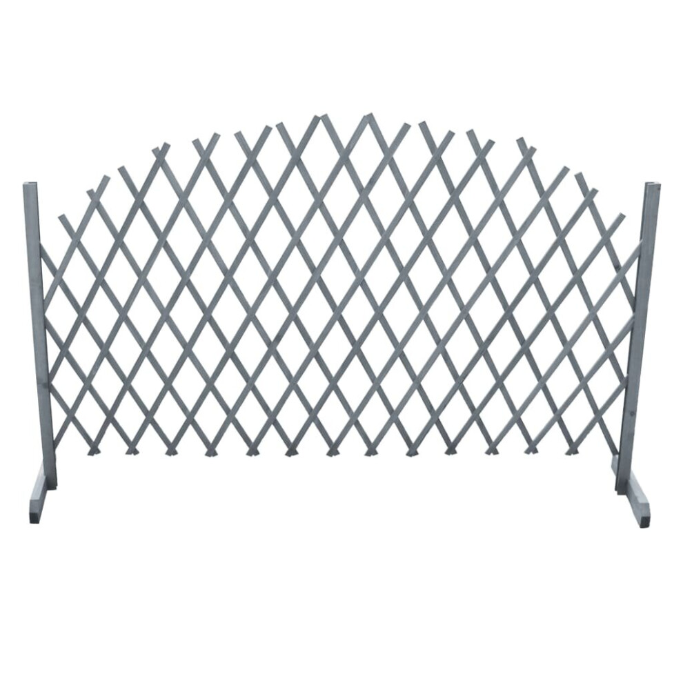 vidaXL Solid Firwood Trellis Fence 1.8x1m Grey Expanding Wooden Garden Barrier