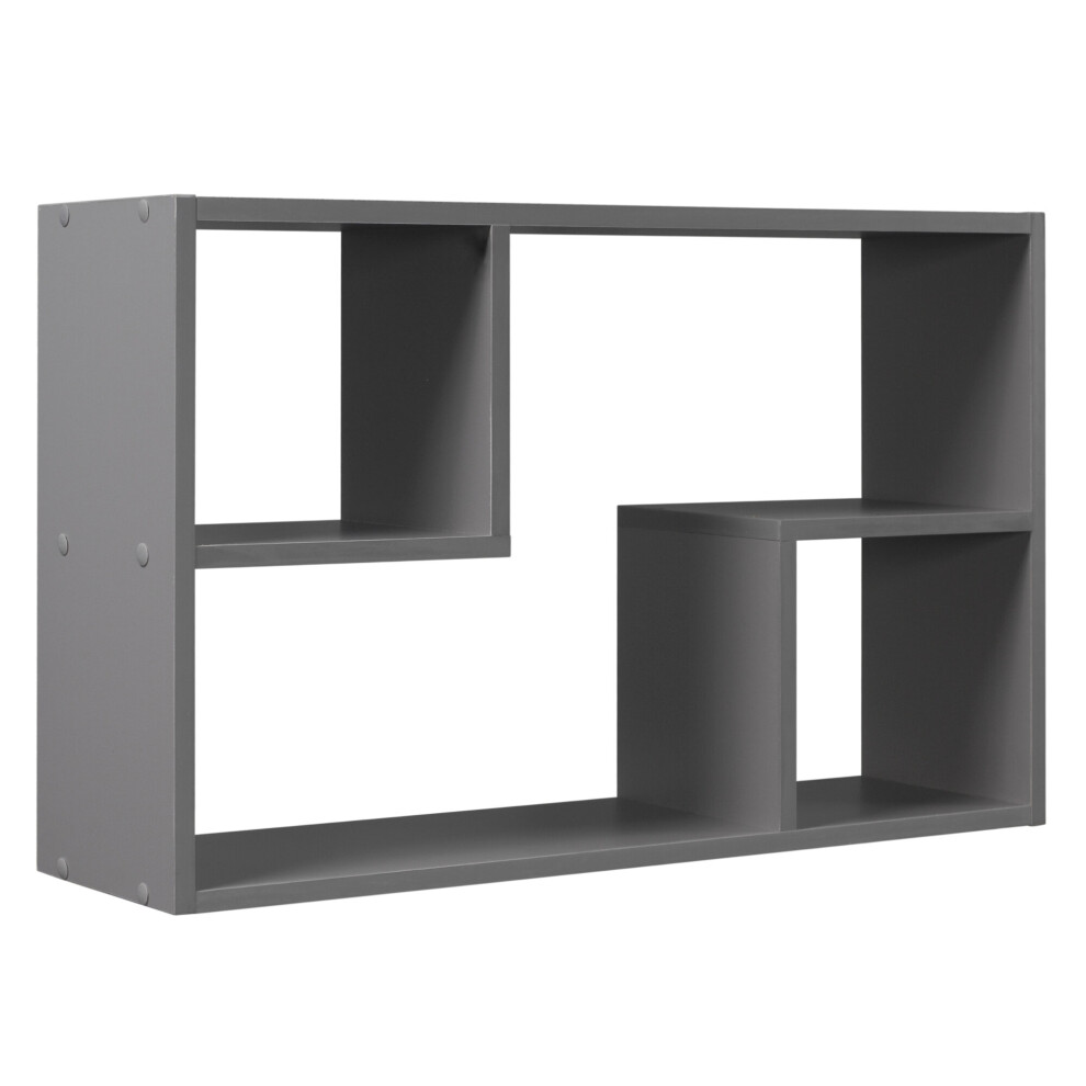(Grey) Nyborg Wood Floating Shelf Display Unit Book Case 5056333851081