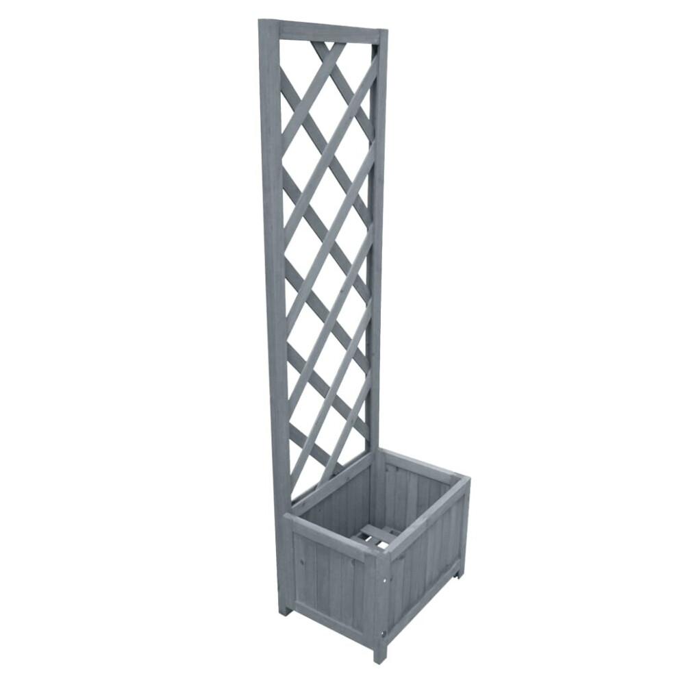 Vidaxl Solid Firwood Trellis Planter 40X30x135 Cm Garden Lawn Flower Box Pot