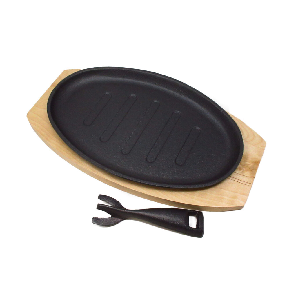 (28cm) Vintage Gourmet Sizzler, Wooden Trivet & Handle