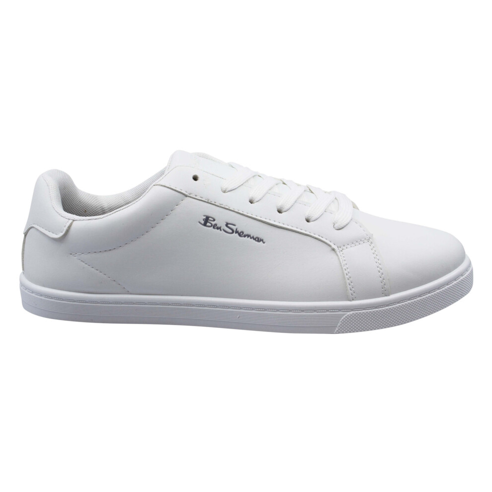 (7 (Adults')) Ben Sherman Gino Synthetic Low Lace Up Mens Trainers BEN3422 White