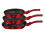 (Red) Berlinger Haus 3pc Aluminium Non Stick Frying Pan 3