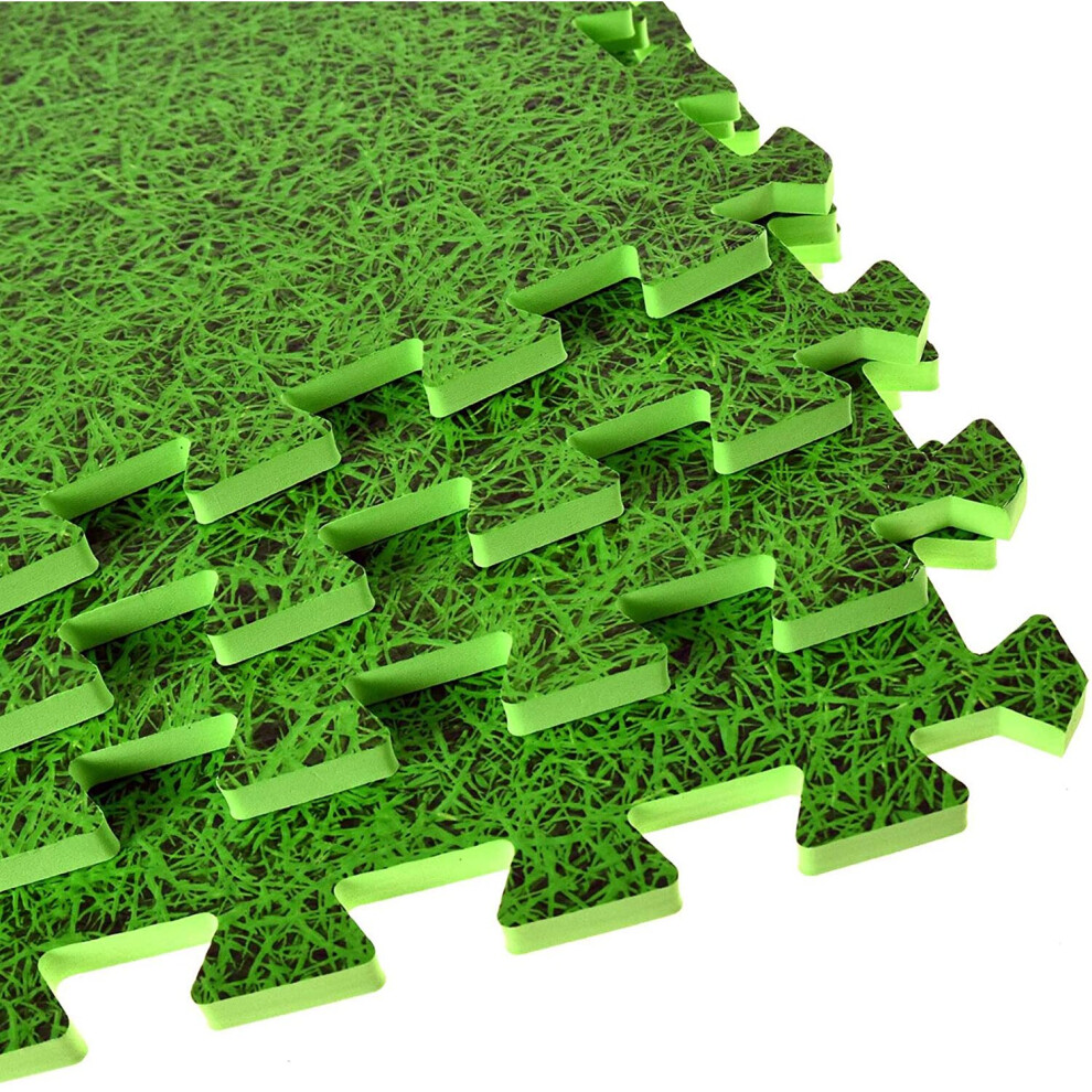 Abaseen Eva Interlocking Foam Floor Mats(Green, 12 Mats-(48 Sq Ft))