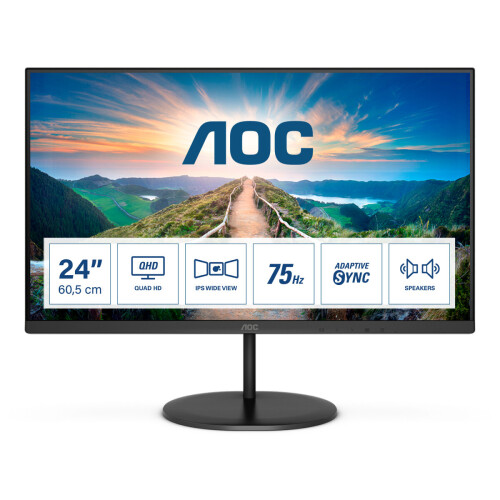 AOC Monitor de PC - AOC Q24V4AE - 24" QHD - panel VA - 4 ms - 75 Hz - HDMI / DisplayPort