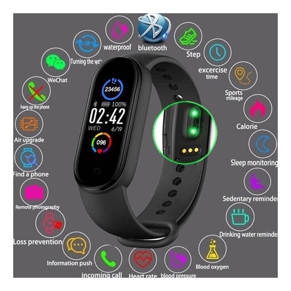 M5 Smart Watch Wireless Fitness Band Tracker Bluetooth Call and Message Display.